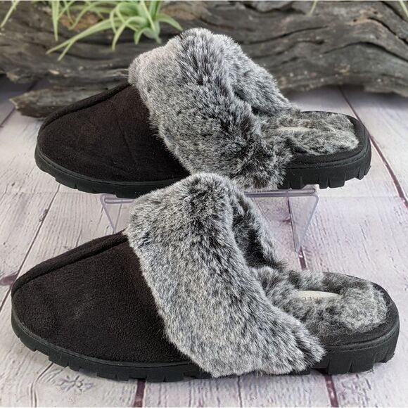 Van Heusen Jessica Premium Memory Foam Fur Scuff Slippers - Picture 4 of 10